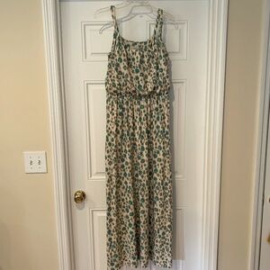 Ann Taylor Loft Leopard Print Maxi Sundress M